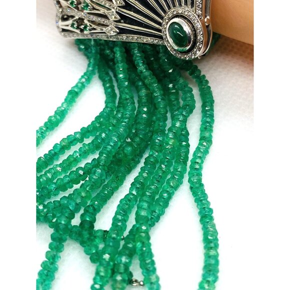 Ivanka Trump 18K 750 Emerald Diamond Lao Tong Collection Tassel Bracelet - Picture 8 of 16